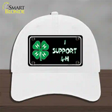 I Support 4-H Novelty License Plate Hat Unconstructed Cotton / White