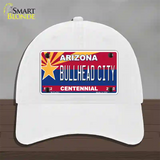 Arizona Centennial Bullhead City Novelty License Plate Hat Unconstructed Cotton / White