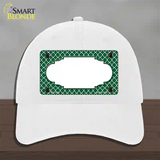 Green White Quatrefoil Center Scallop Novelty License Plate Hat Unconstructed Cotton / White