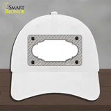 Grey White Quatrefoil Center Scallop Novelty License Plate Hat Unconstructed Cotton / White