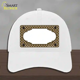 Brown White Quatrefoil Center Scallop Novelty License Plate Hat Unconstructed Cotton / White