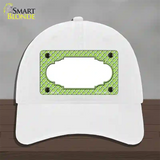 Lime Green White Quatrefoil Center Scallop Novelty License Plate Hat Unconstructed Cotton / White