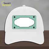 Mint White Quatrefoil Center Scallop Novelty License Plate Hat Unconstructed Cotton / White