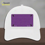 Purple White Quatrefoil Novelty License Plate Hat Unconstructed Cotton / White