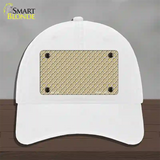 Gold White Quatrefoil Novelty License Plate Hat Unconstructed Cotton / White