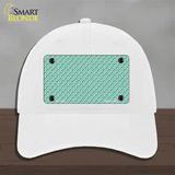 Mint White Quatrefoil Novelty License Plate Hat Unconstructed Cotton / White
