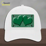 Green White Quatrefoil Green Center Hearts Novelty License Plate Hat Unconstructed Cotton / White