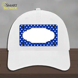 Scallop Blue White Polka Dot Novelty License Plate Hat Unconstructed Cotton / White