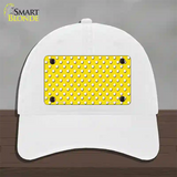 Yellow Polka Dot Novelty License Plate Hat Unconstructed Cotton / White