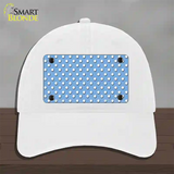 Light Blue Polka Dot Novelty License Plate Hat Unconstructed Cotton / White