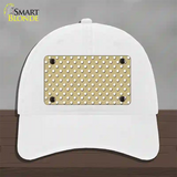 Gold Polka Dot Novelty License Plate Hat Unconstructed Cotton / White