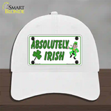 Absolutely Irish Novelty License Plate Hat Unconstructed Cotton / White