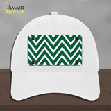Green White Large Chevron Novelty License Plate Hat Unconstructed Cotton / White