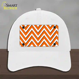 Orange White Large Chevron Novelty License Plate Hat Unconstructed Cotton / White