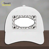 Grey White Large Chevron Center Scallop Novelty License Plate Hat Unconstructed Cotton / White