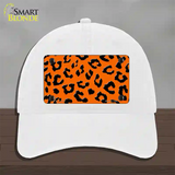 Orange Black Cheetah Novelty License Plate Hat Unconstructed Cotton / White