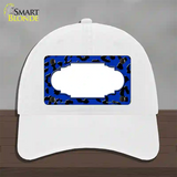 Blue Black Cheetah Scallop Novelty License Plate Hat Unconstructed Cotton / White
