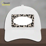 Tan Black Cheetah Scallop Novelty License Plate Hat Unconstructed Cotton / White