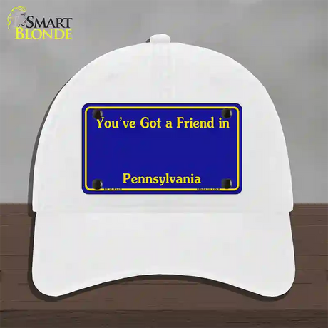 Pennsylvania Blue State Blank Novelty License Plate Hat Unconstructed Cotton / White