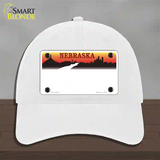 Nebraska Amber State Blank Novelty License Plate Hat Unconstructed Cotton / White