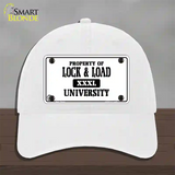 Lock And Load Novelty License Plate Hat Unconstructed Cotton / White