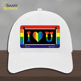 I Love U Novelty License Plate Hat Unconstructed Cotton / White