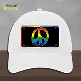 Peace Sign Novelty License Plate Hat Unconstructed Cotton White
