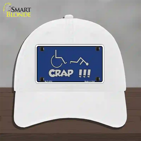Handicap Crap Logo Novelty License Plate Hat Unconstructed Cotton / White