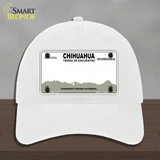 Chihuahua Mexico Novelty License Plate Hat Unconstructed Cotton / White