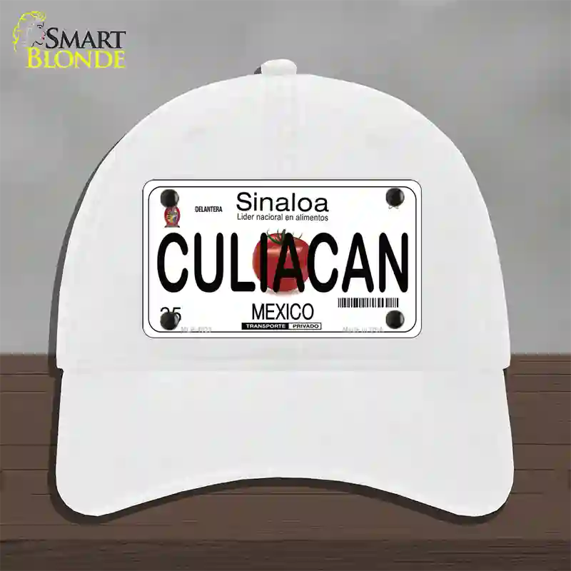 Culiacan Mexico Novelty License Plate Hat Unconstructed Cotton / White