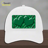 Green Light Green Heart Large Chevron Novelty License Plate Hat Unconstructed Cotton / White