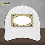 Gold Light Gold Scallop Large Chevron Novelty License Plate Hat Unconstructed Cotton / White