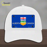 Alberta Canada Novelty License Plate Hat Unconstructed Cotton / White