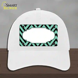 Mint Black Chevron Scallop Novelty License Plate Hat Unconstructed Cotton / White
