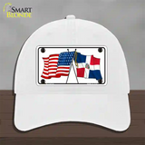 United States Dominican Republic Crossed Flags Novelty License Plate Hat Sign Unconstructed Cotton / White