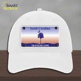 South Carolina Blank Novelty License Plate Hat Unconstructed Cotton / White