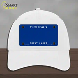 Michigan Great Lakes Plate State Blank Novelty License Plate Hat Unconstructed Cotton / White