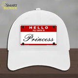 My Name Is Princess Novelty License Plate Hat Unconstructed Cotton / White