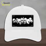 Skulls Novelty License Plate Hat Unconstructed Cotton / White