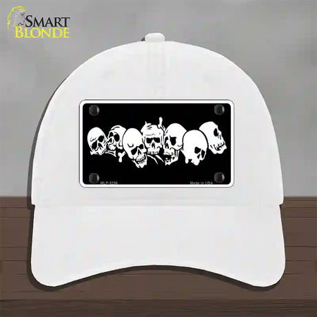 Skulls Novelty License Plate Hat Unconstructed Cotton / White
