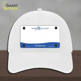 Pure Michigan Blank Novelty License Plate Hat Unconstructed Cotton / White