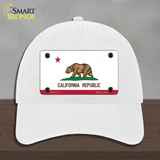 California State Flag Novelty License Plate Hat Unconstructed Cotton / White