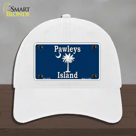 Pawleys Island Blue Novelty License Plate Hat Unconstructed Cotton / White