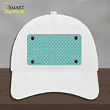 Tiffany Blue White Quatrefoil Novelty License Plate Hat Unconstructed Cotton / White