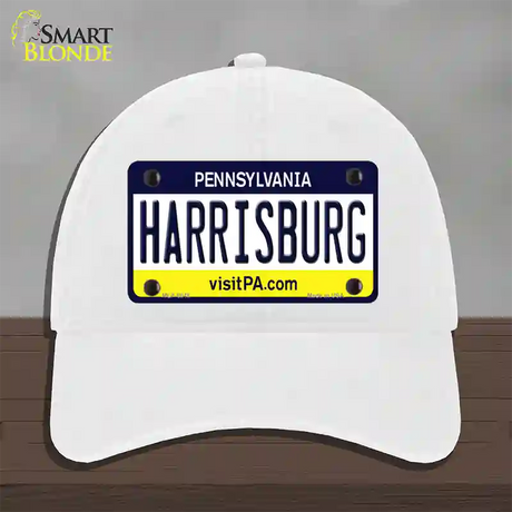 Harrisburg Pennsylvania State Novelty License Plate Hat Unconstructed Cotton / White