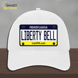 Liberty Bell Pennsylvania State Novelty License Plate Hat Unconstructed Cotton / White