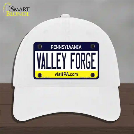 Valley Forge Pennsylvania State Novelty License Plate Hat Unconstructed Cotton / White