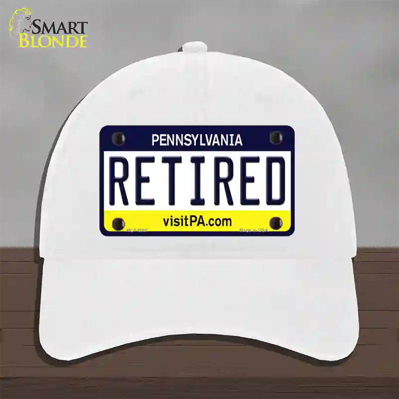 Retired Pennsylvania State Novelty License Plate Hat Unconstructed Cotton / White