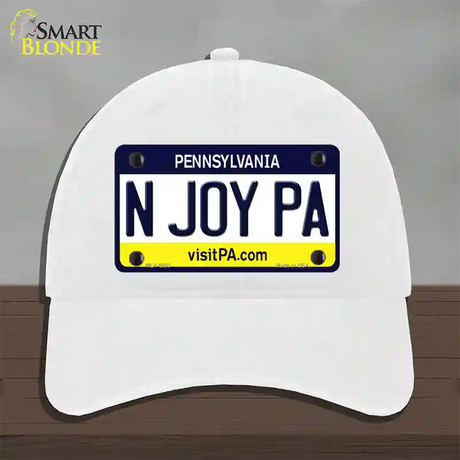 N Joy Pennsylvania State Novelty License Plate Hat Unconstructed Cotton / White