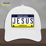 Jesus Pennsylvania State Novelty License Plate Hat Unconstructed Cotton / White